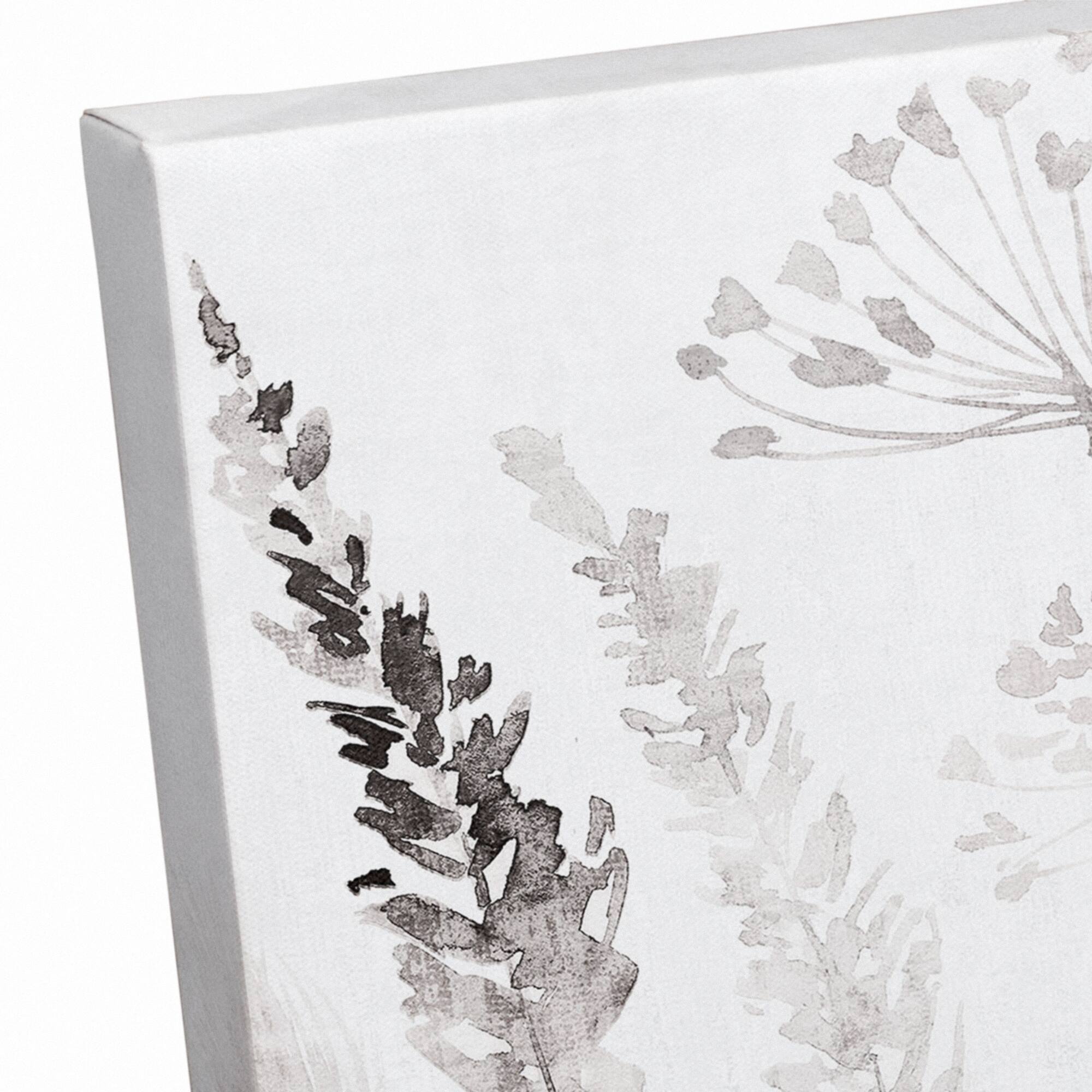 Modern Black Botanical Canvas Wall Art